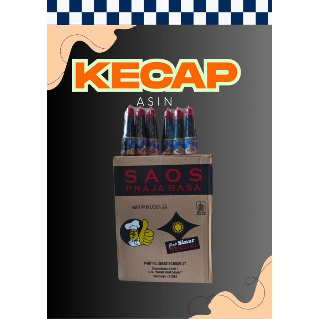 

KECAP ASIN PAKET 1 KARTON ISI 72 BOTOL