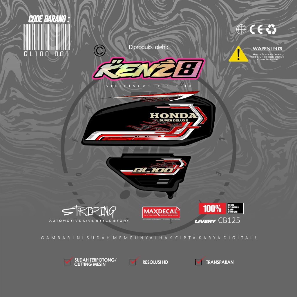 STRIPING GL100 CUSTOM STRIPING GL100 K5 GL125K