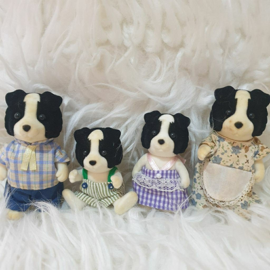 Preloved Sylvanian Families Border Collie Family