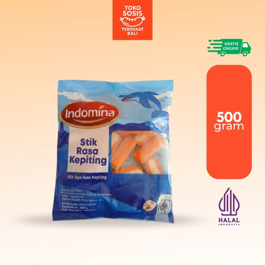 

Indomina Stik Rasa Kepiting 500 gram | Crab Stick