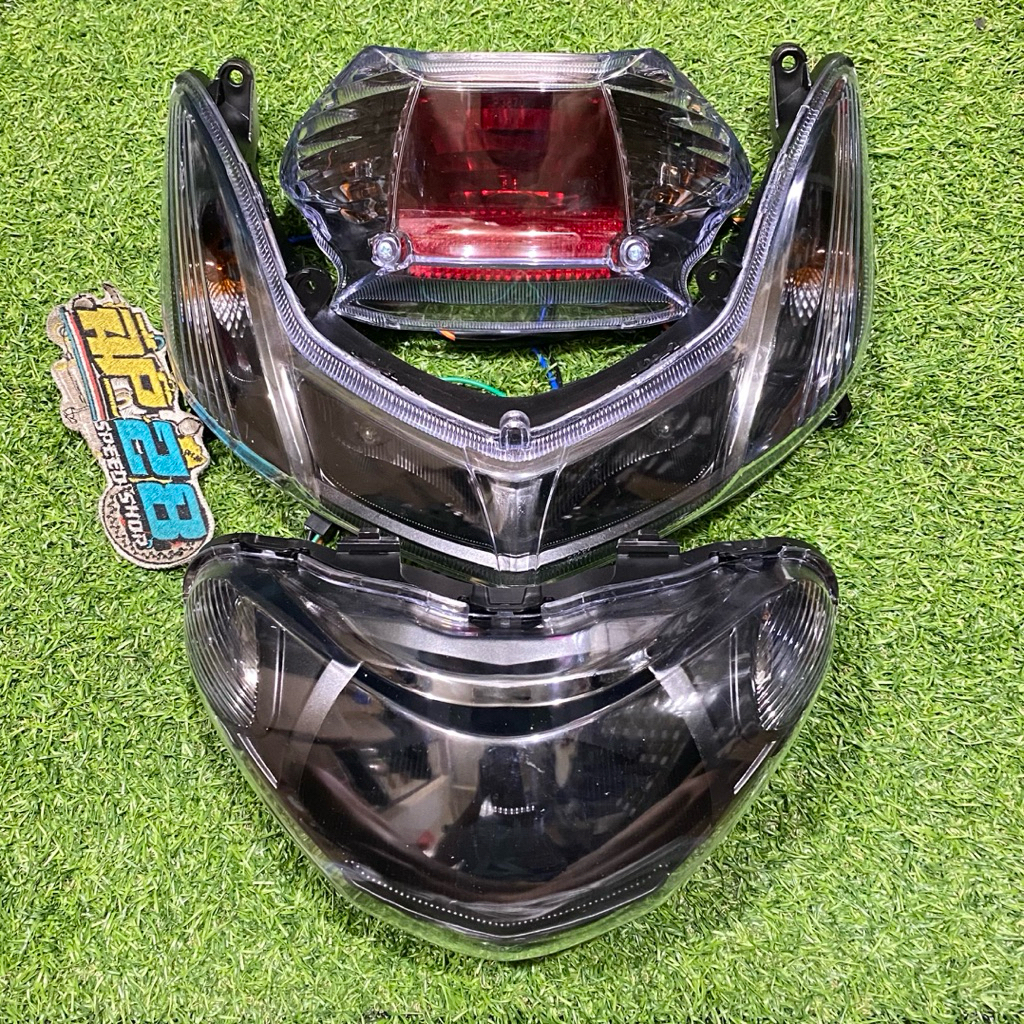 LAMPU DEPAN - LAMPU SEIN - LAMPU STOP MOTOR ( MIO SMILE ) MODEL STANDAR CUSTOM HITAM / HEADLAMP - LA