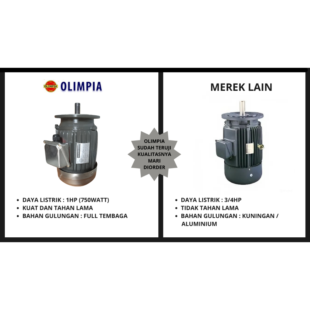 Motor Dinamo Kincir Air Tambak 3 Phase, 1,2a