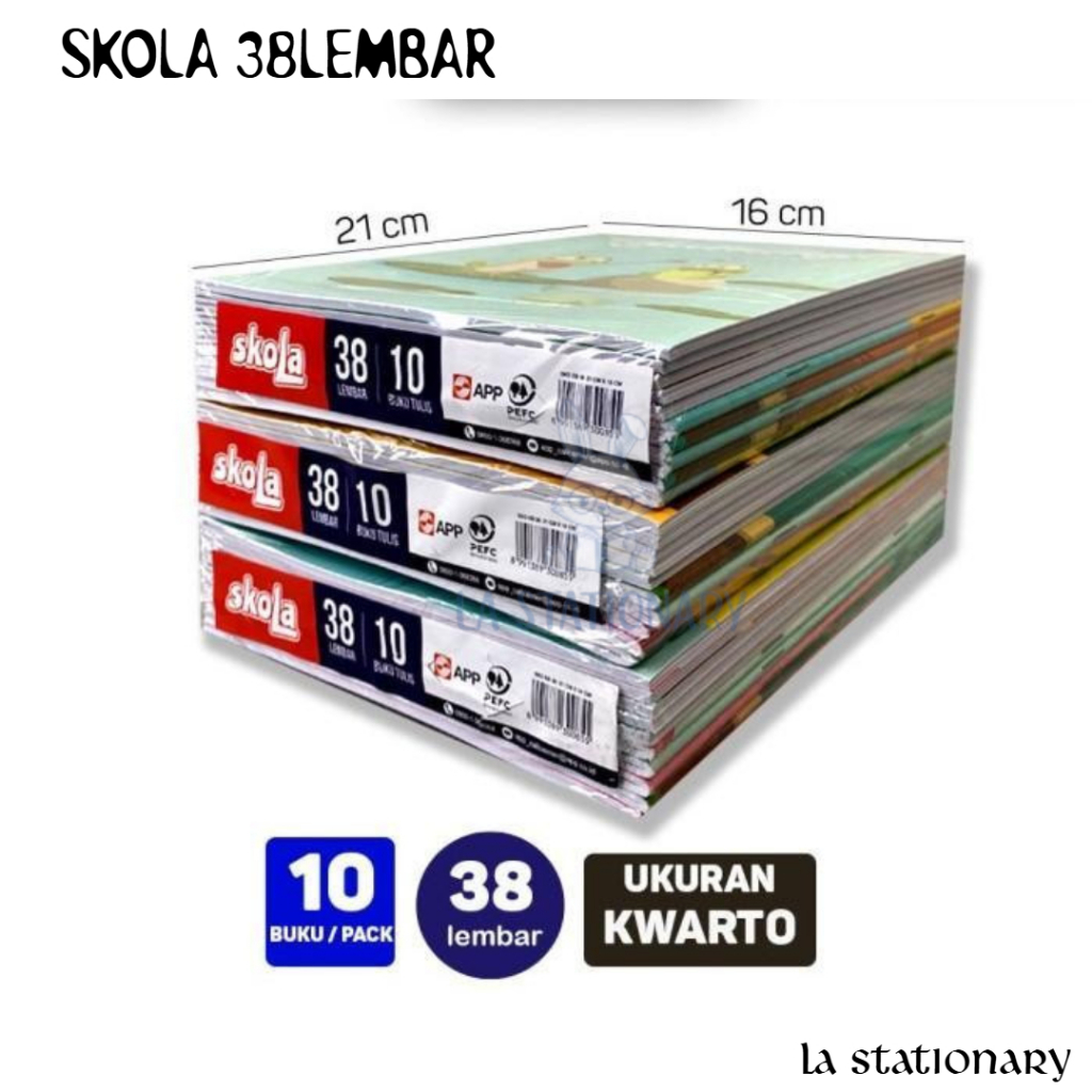 

SKOLA Buku tulis motif 38 L 1pack 10pcs