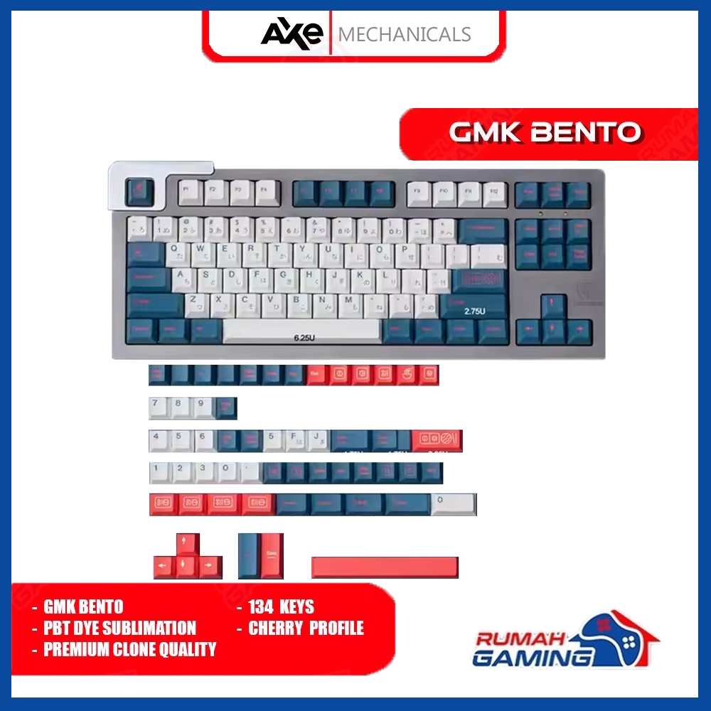 AXE MECHANICALS - Cherry - Gmk Bento - Pbt - Dye Sub -Keycap -Keycaps
