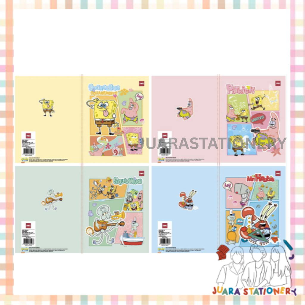 

(1286) JUARASTATIONERY Buku Tulis Deli 58 Lembar SATUAN / Buku Sekolah Buku Spongebob Buku One Piece