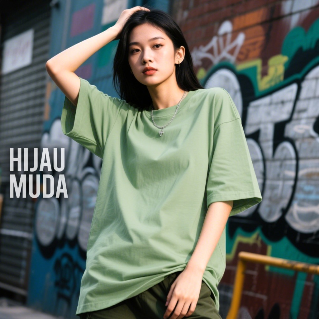 Kaos Polos T-Shirt Polos Baju Premium Hijau Muda Pria/Wanita