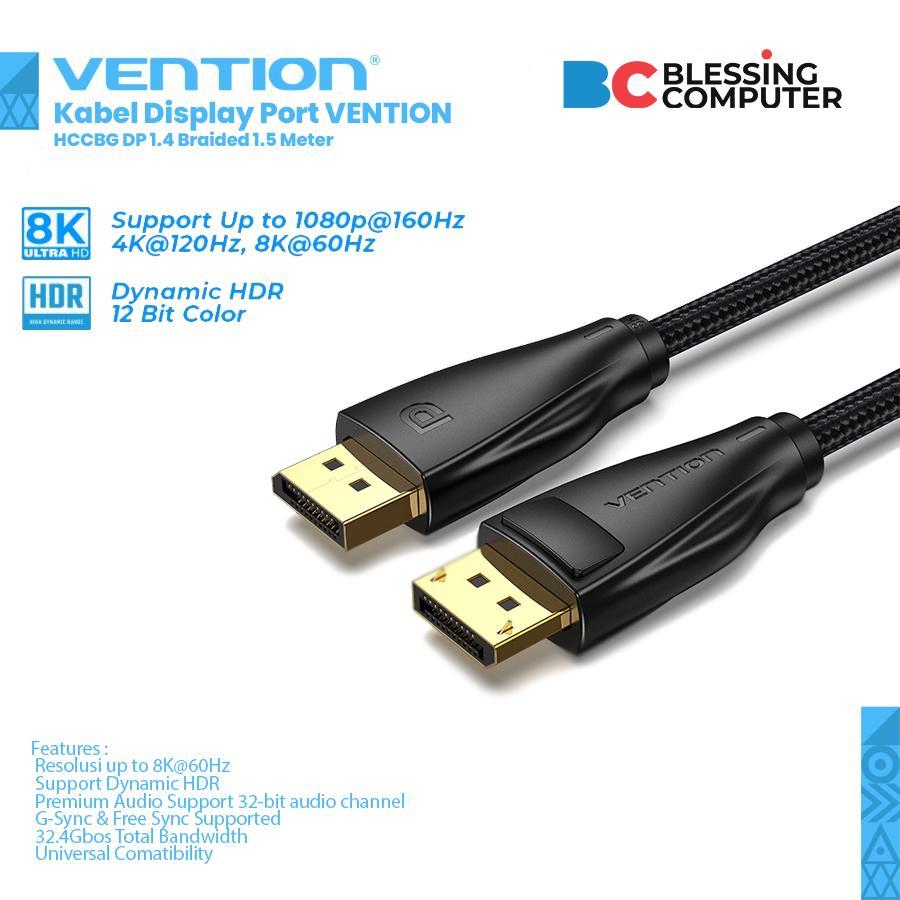 Kabel Display Port VENTION HCCBG DP 1.4 Braided 1.5 Meter
