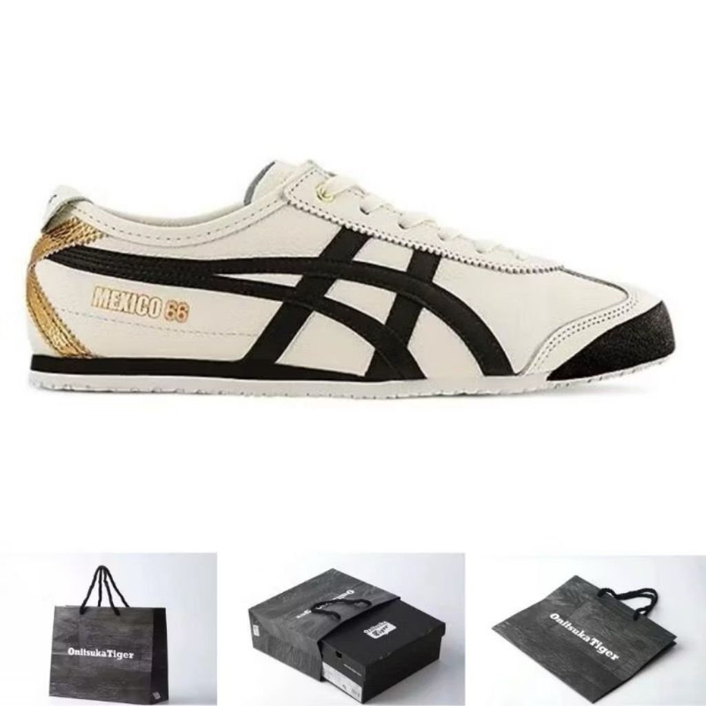SEPATU ONITSUKA TIGER MEXICO 66 DELUXE CREAM BLACK GOLD