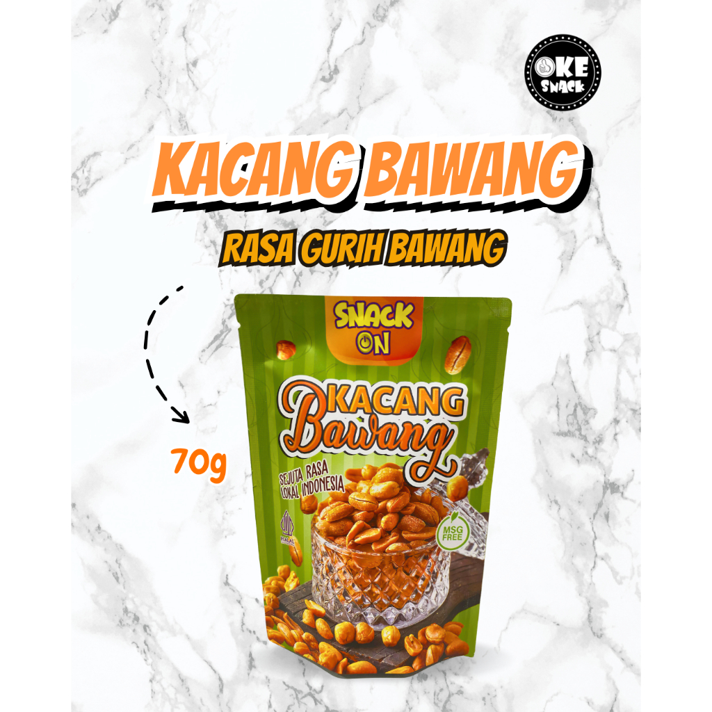 

Snack on Kacang Bawang Goreng Gurih 70gr