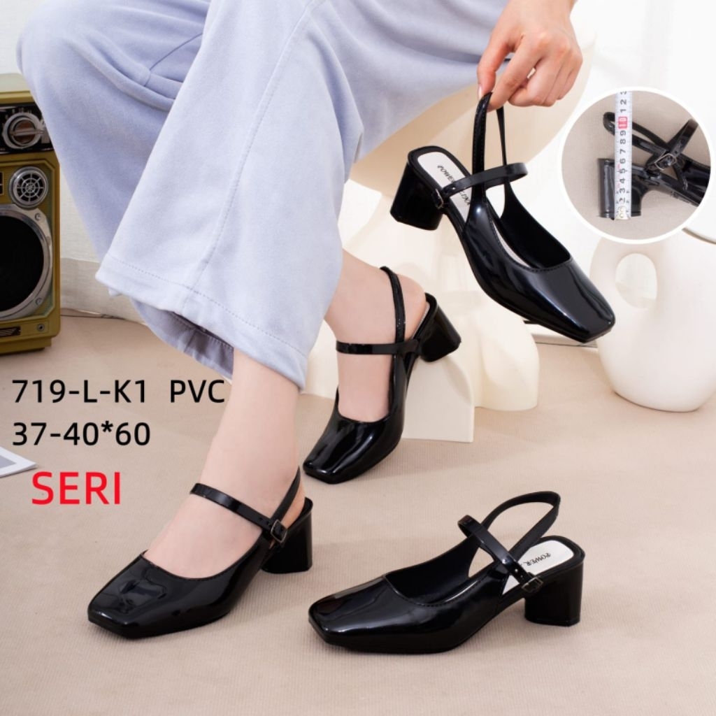 Sepatu wedges tinggi hak 6 cm sepatu wanita jelly shoes 719-L-k1 size 37-40
