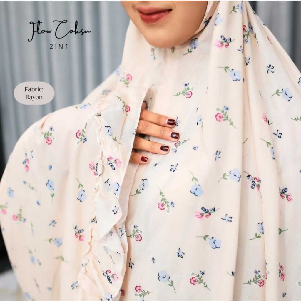 MUKENA DEWASA RAYON BALI  ARUNA 2in1 MELANI JUMBO PERLENGKAPAN SHOLAT RENDA KOMBINASI 2in1