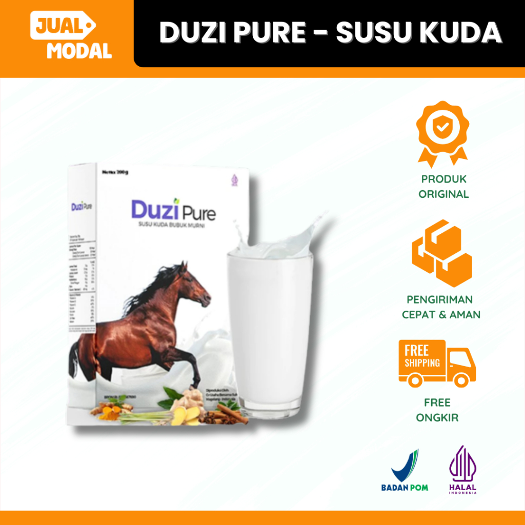 

Duzi Pure - Susu Kuda Lombok Bubuk 200 Gram Solusi Masalah Pernafasan Tulang dan Sendi