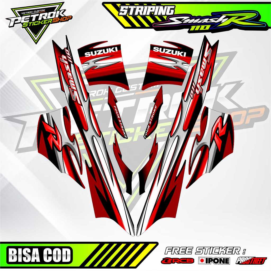 STRIPING VARIASI SUZUKI SMASH R 110 / STICKER LIST MOTOR SUZUKI SMASH R 110