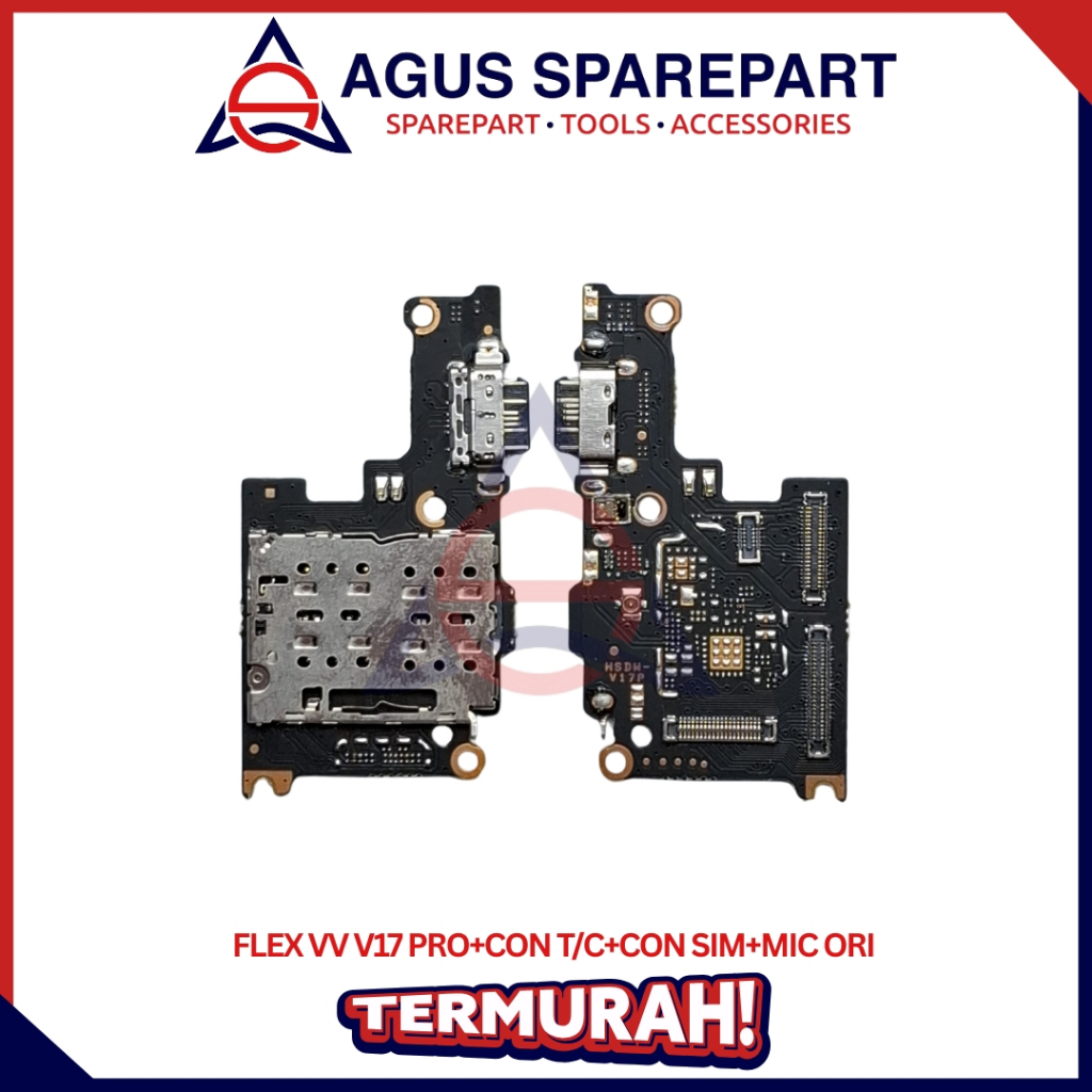 FLEXIBEL VIVO V17 PRO + CONNECTOR CHARGER + CONNECTOR SIMCARD + MIC ORI