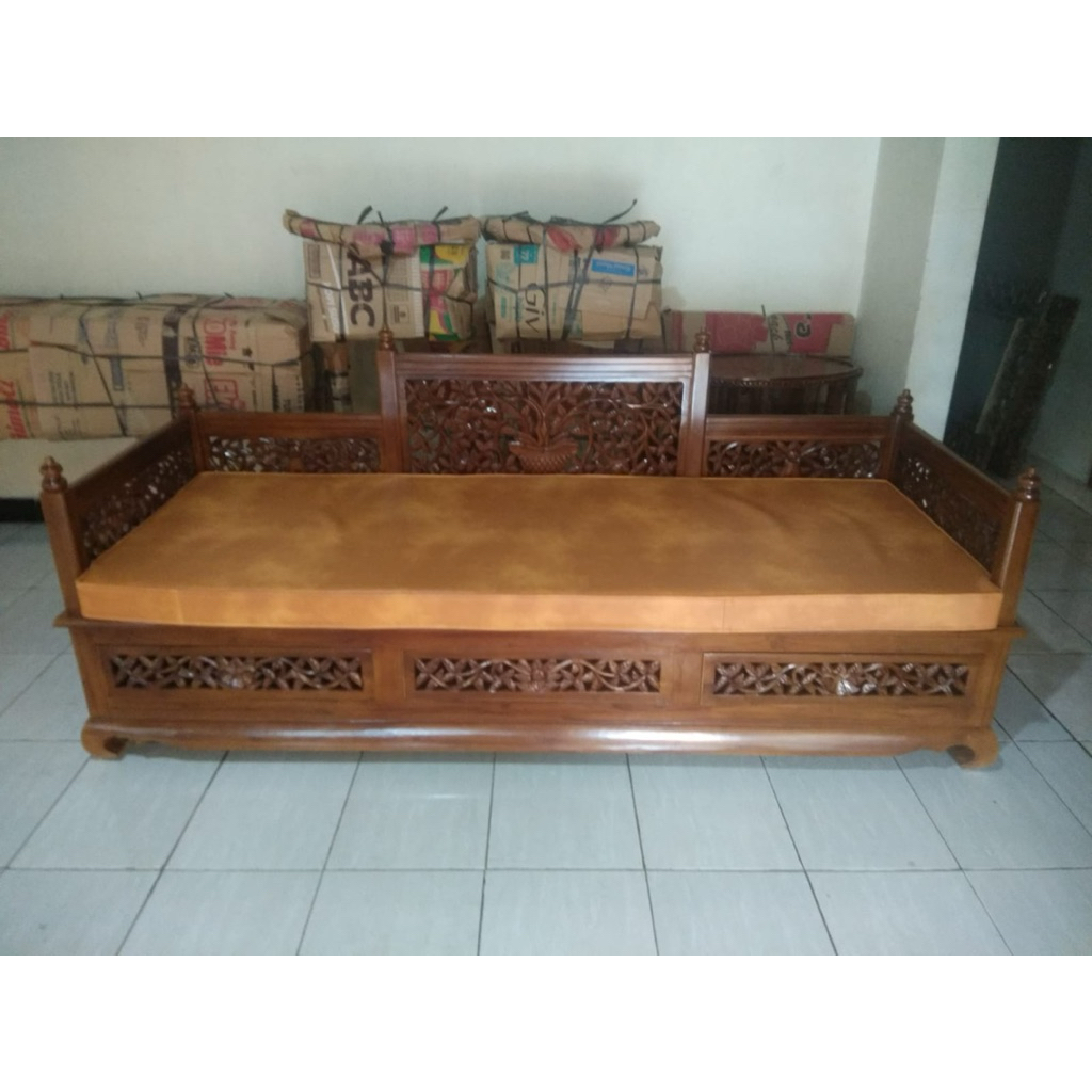 sofa ukir minimalis jok kayu jati jepara