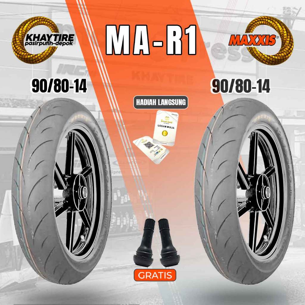 Sepasang/Satuan Ban Motor MAXXIS MA-R1 Ring 14 + Ring 17 Tubeless
