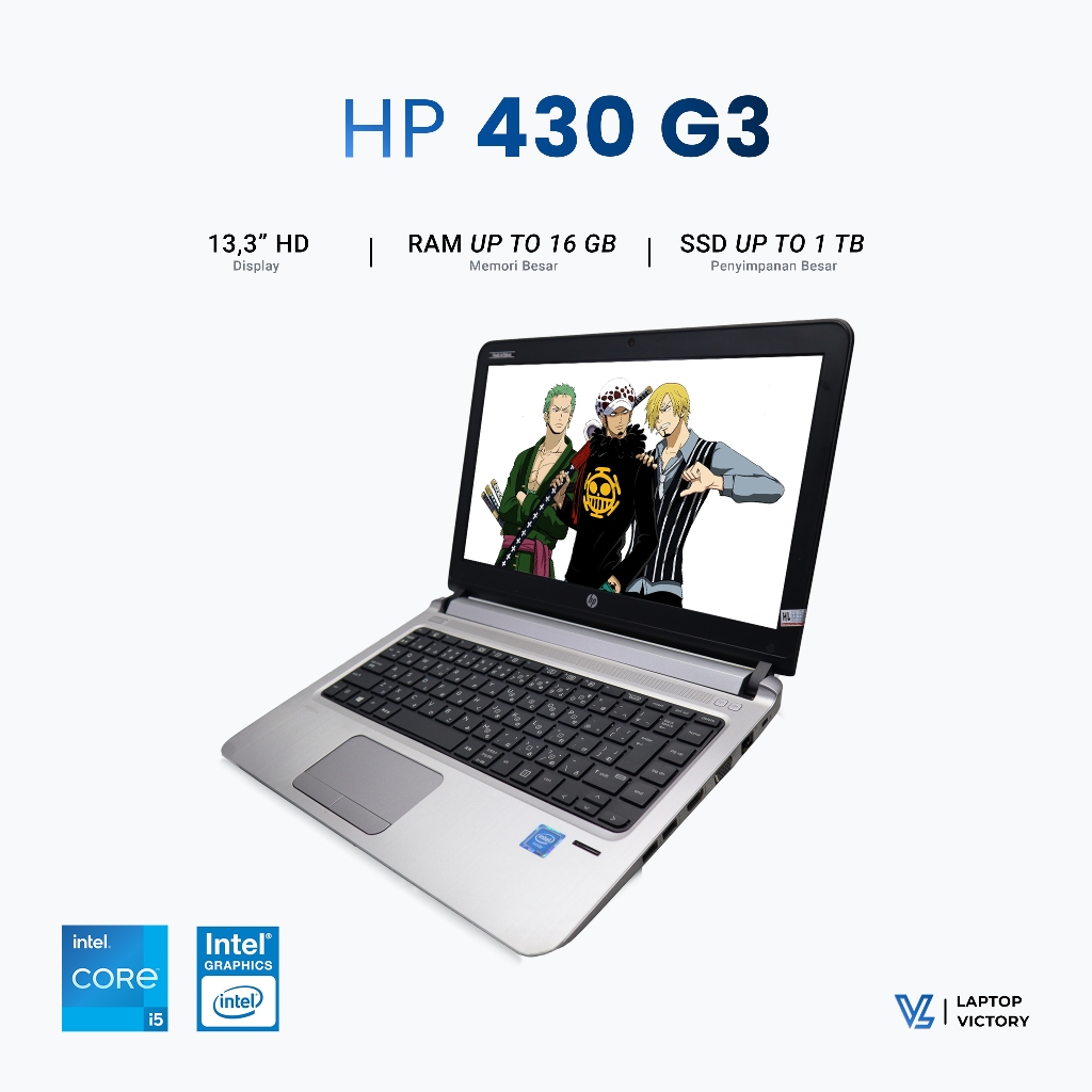 [Laptop Victory] Laptop Kerja HP 430 G3 Intel Core i3 gen 6 | Bonus Mouse dan Tas - Bergaransi