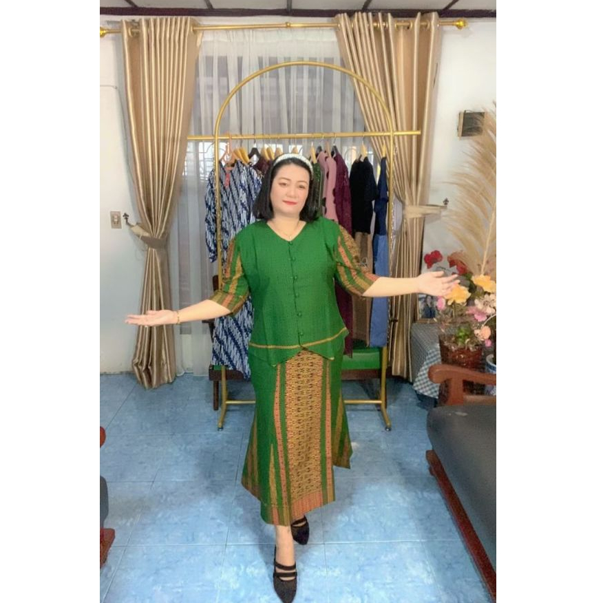 SETELAN BATIK TENUN WANITA | SETELAN ETNIK WANITA | SETE;AN PESTA/KONDANGAN