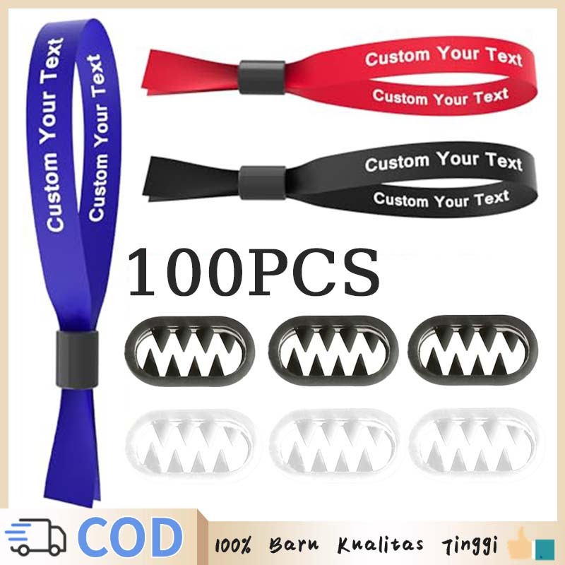 

100pcs Stopper Lanyard Lanyard Tanpa Stoper Lock Ring Mengunci Tali Pergelangan Tangan Plastik Ring