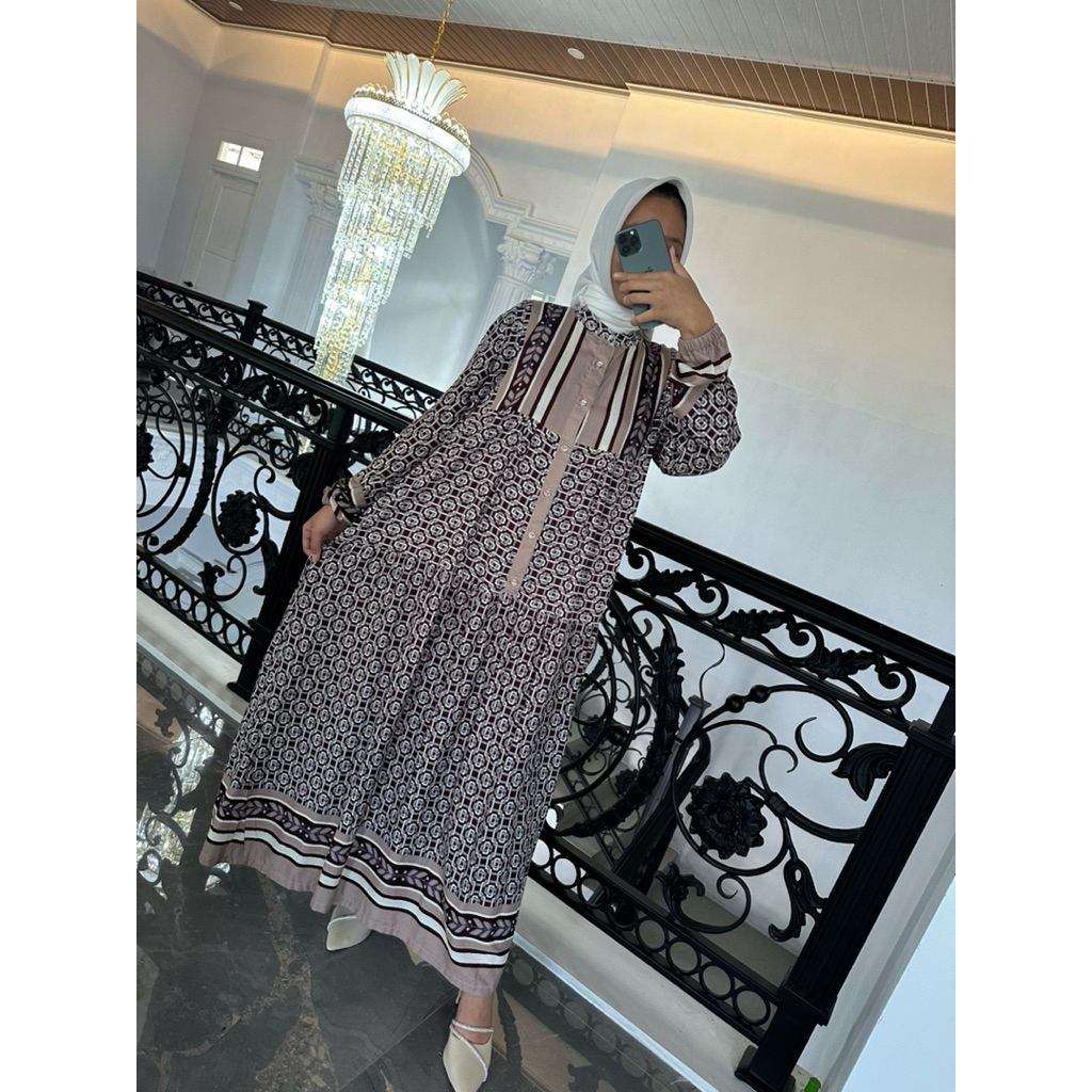 Dns-Eliya Dress Bahan Rayon Premium Diamond gamis wanita kekinian