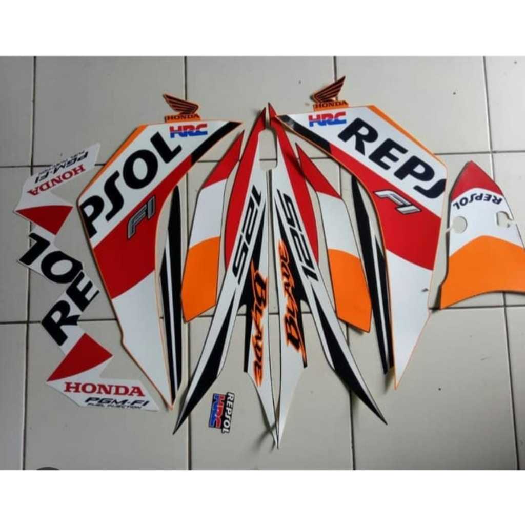 Stiker Striping Honda Blade Repsol 2014 - List Stiker Blade Repsol 2009 -Blade Repsol 2014 Standar