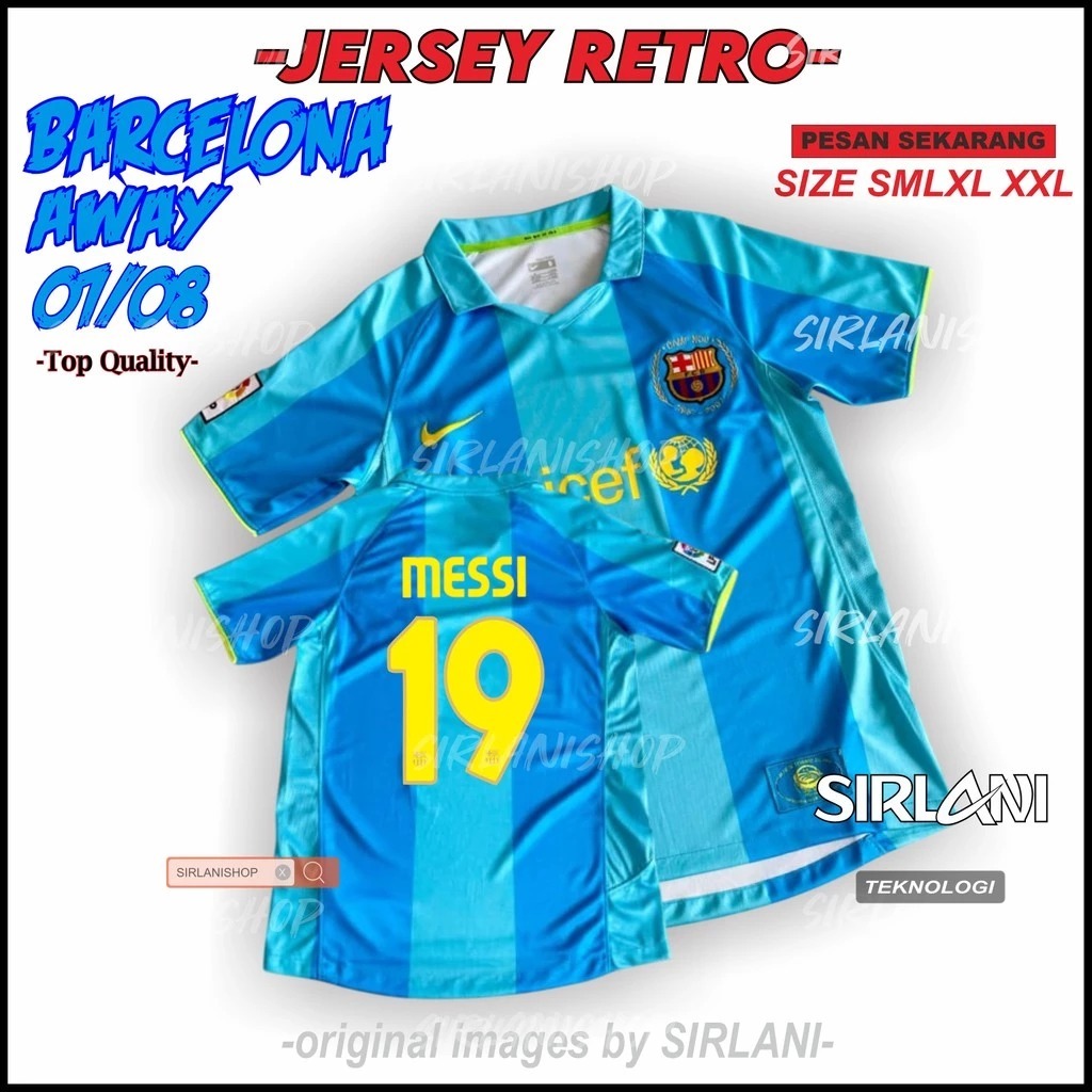RETRO BARCELONA AWAY 2007 2008 2009 JERSEY VINTAGE B4RC4 AWAY 07 08 09 UNICEF