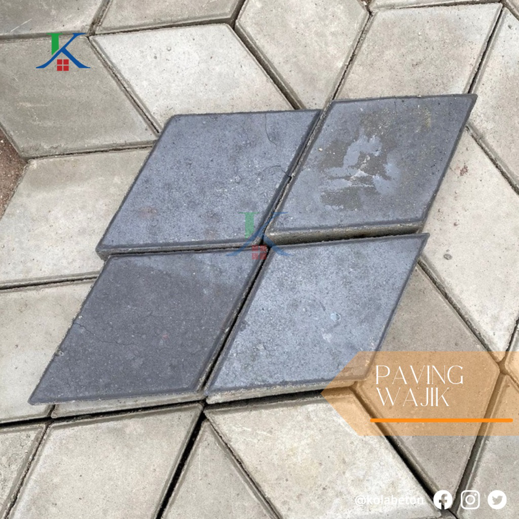 [Beton Kita] Paving Block Wajik Hitam Bentuk Press Hidrolik Mutu Tinggi
