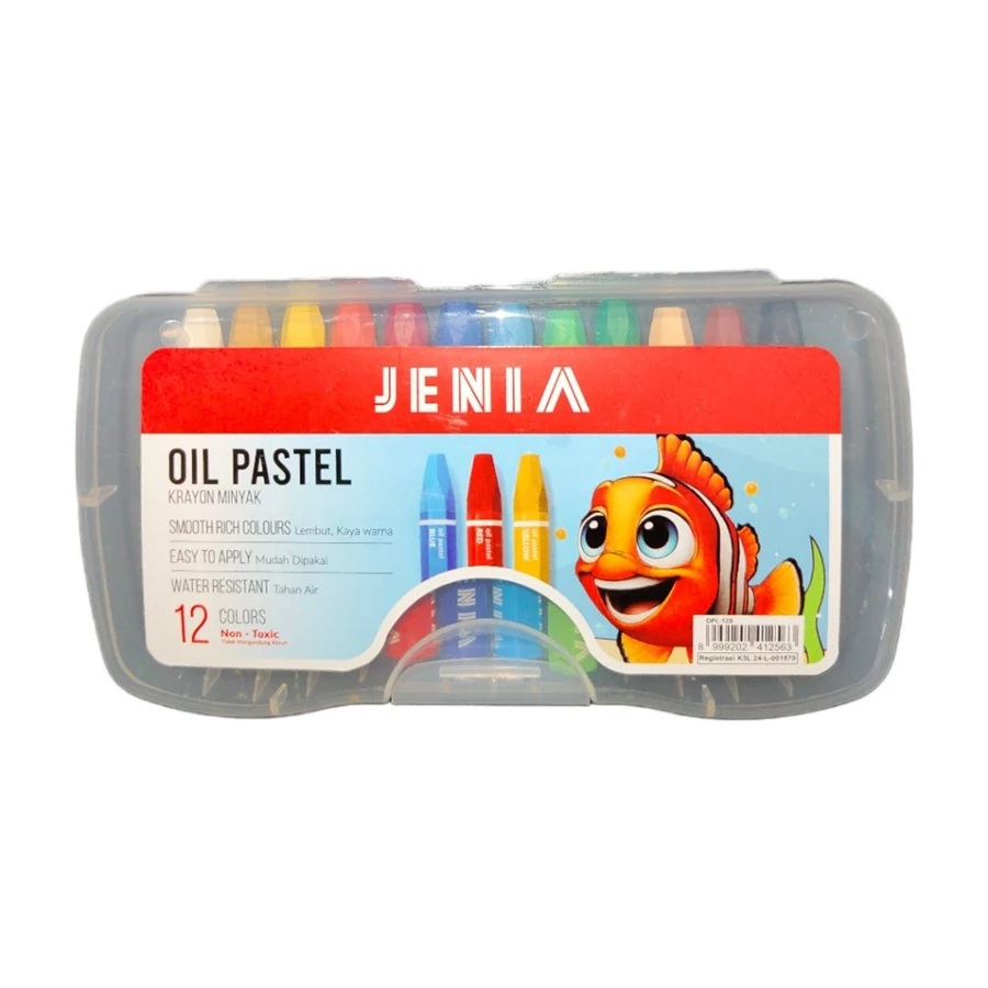 

Oil Pastel 12w Jenia OPL-12S1 ( Krayon Minyak 12 warna )
