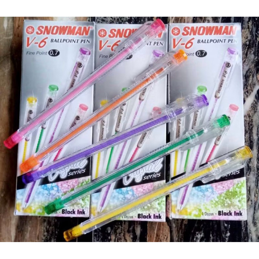 

Pulpen Snowman V6 Hitam Lusin