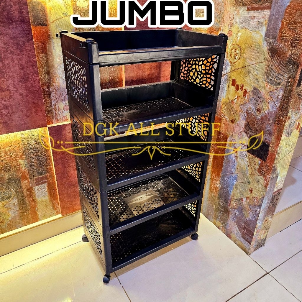 Rak Keranjang Troli Segi Persegi Yoyo Dapur Salon Dorong Toilet Kamar Mandi Buku Makeup Skincare Kos