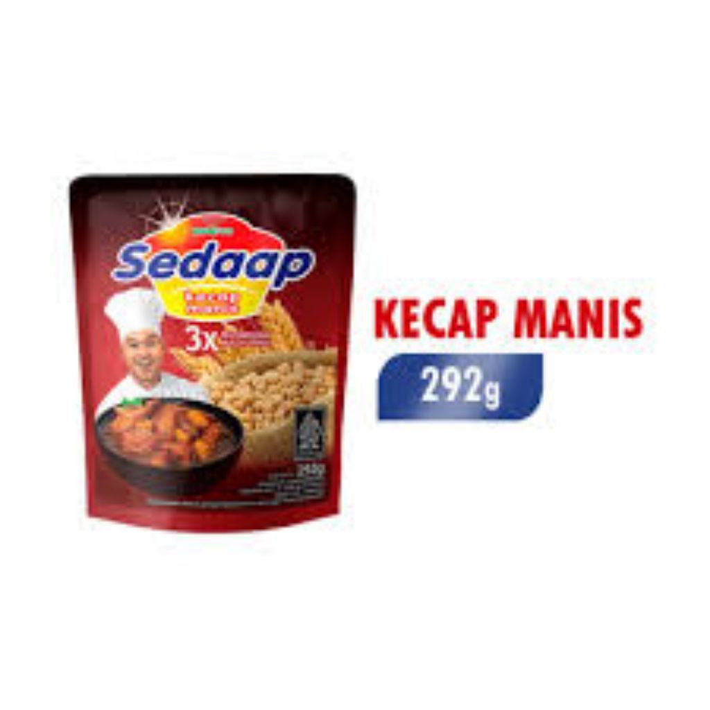 

Kecap manis sedaap kemasan pouch dari kedelai alami 210 ml/292g