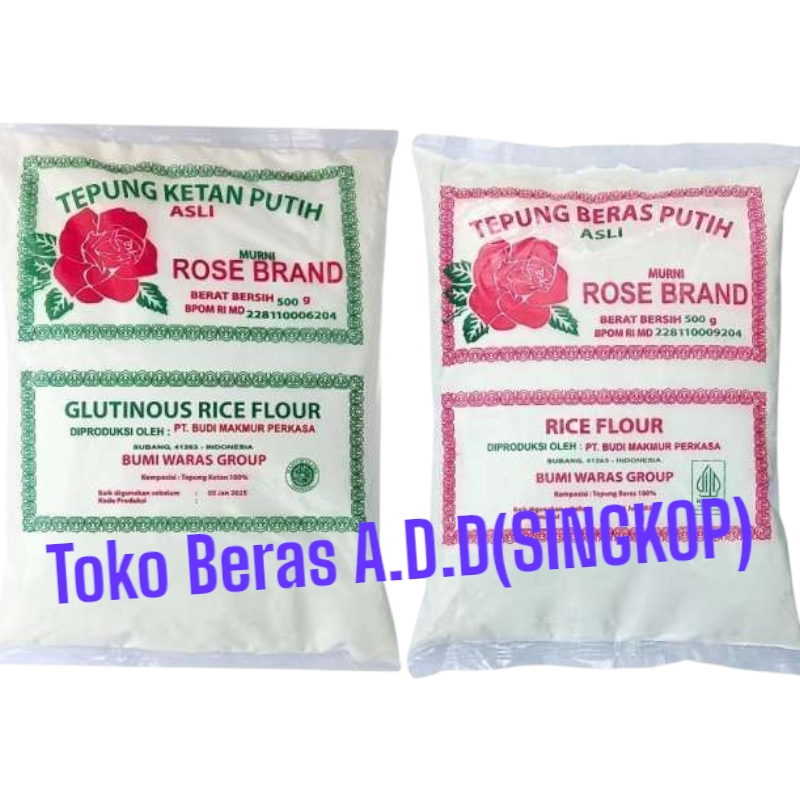 

Tepung Beras Rose Brand 500gr dan Tepung Ketan Putih Rose Brand 500gr