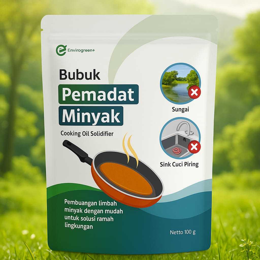 

NEW !! Envirogreen+ Cooking Oil Solidifier Bubuk Pemadat Minyak Netto 100g