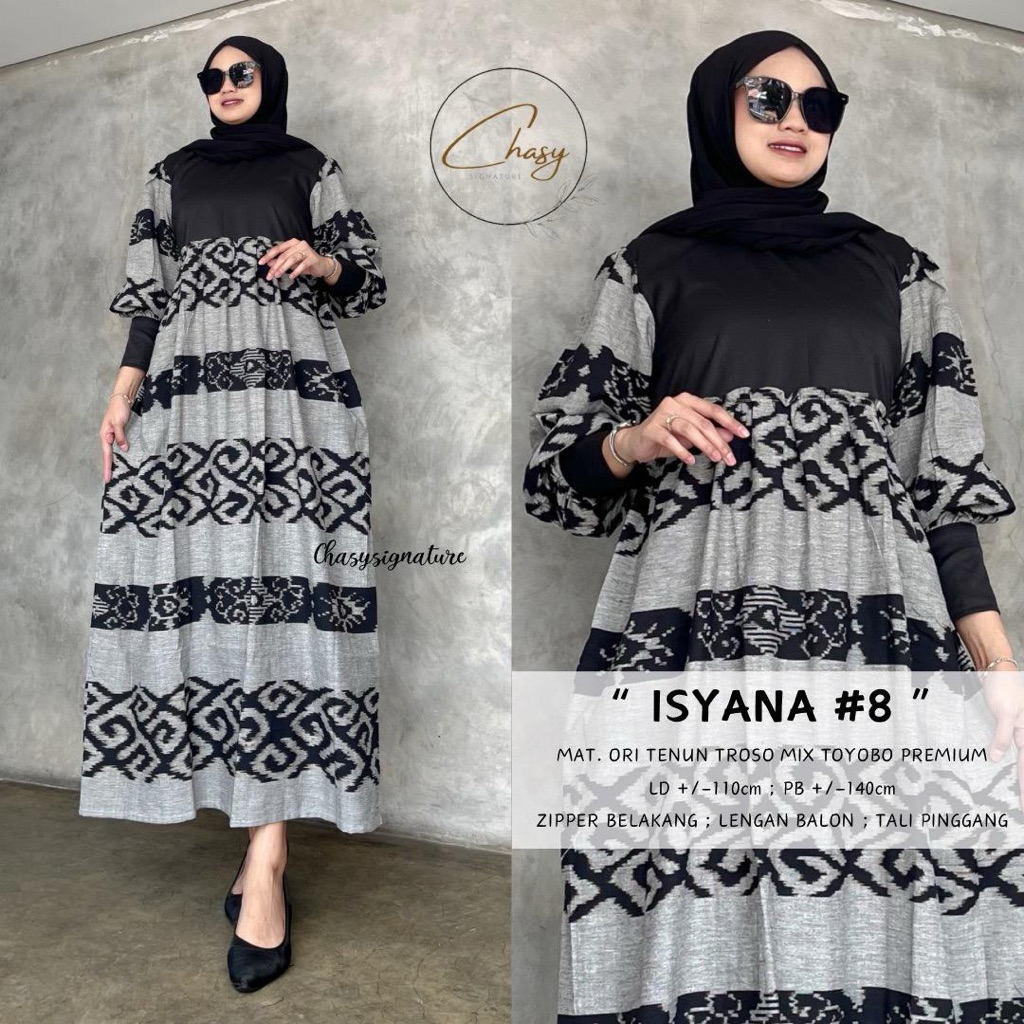 Isyana Maxy Dress by Chasy Gamis Kondangan Bahan Tenun Troso Ori Mix Toyobo Premium