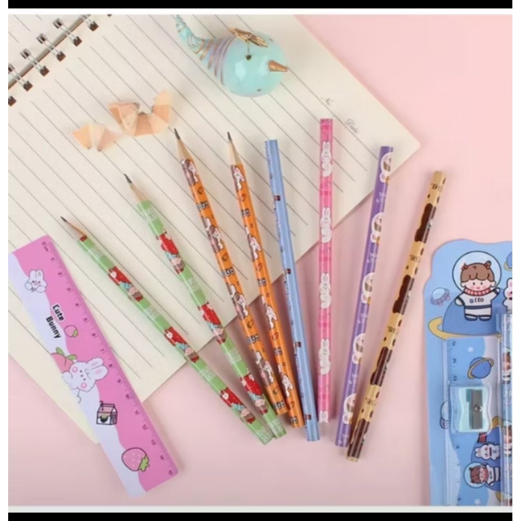 

WK - Home's | Stationery Set 5 in 1 Alat Tulis Anak Sekolah Penghapus penggaris Pensil Serutan Karakter Lucu