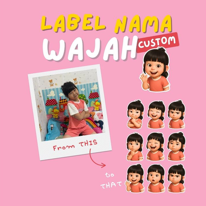 

Stiker / Label Nama Custom Karakter Wajah Cartoonn