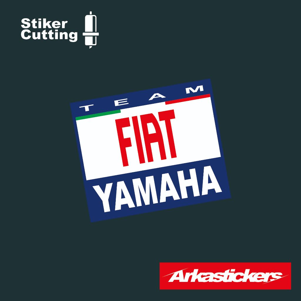 Stiker Cutting TEAM FIAT YAMAHA untuk Motor Mobil Helm dll bisa menyala apabila terkena cahaya - Sti