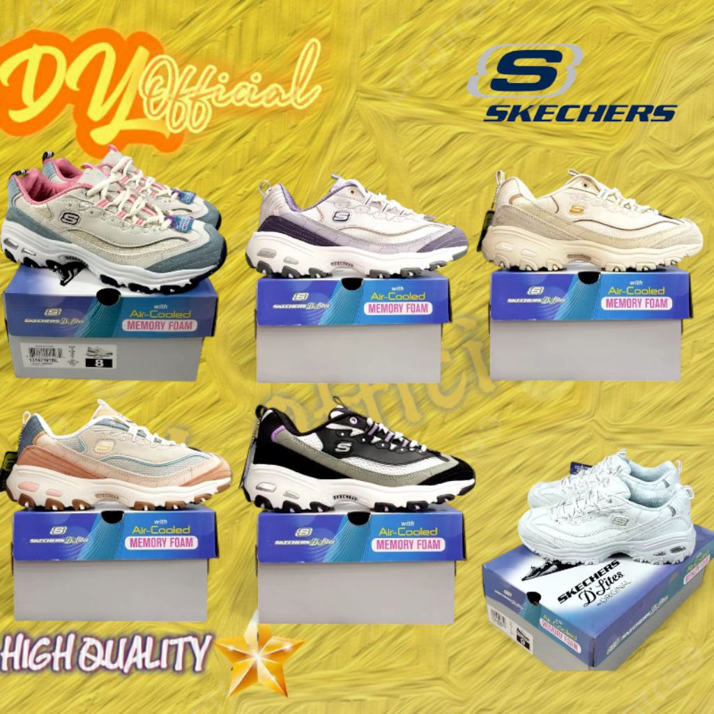 Skechers D'lites 1.0 - 4.0 / Sepatu Sneakers Wanita & Pria / Sepatu Dlites Impor Vietnam