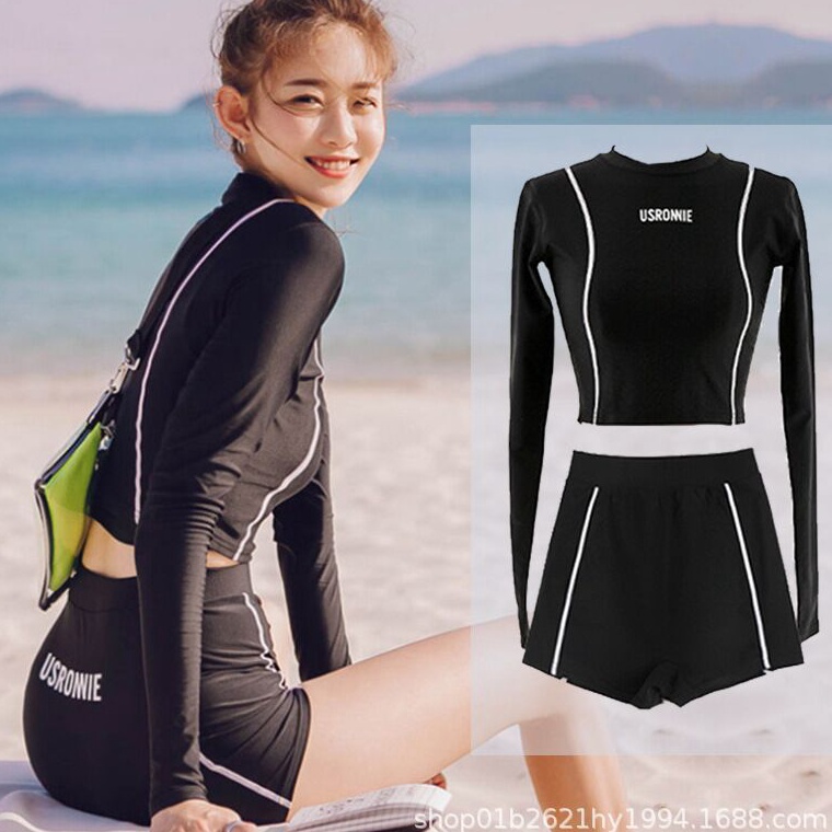 KODE E39I PP Baju Renang Swimsuit Long Sleeves Swim Wear Satu Set Dengan Pad Bra Bikini 119