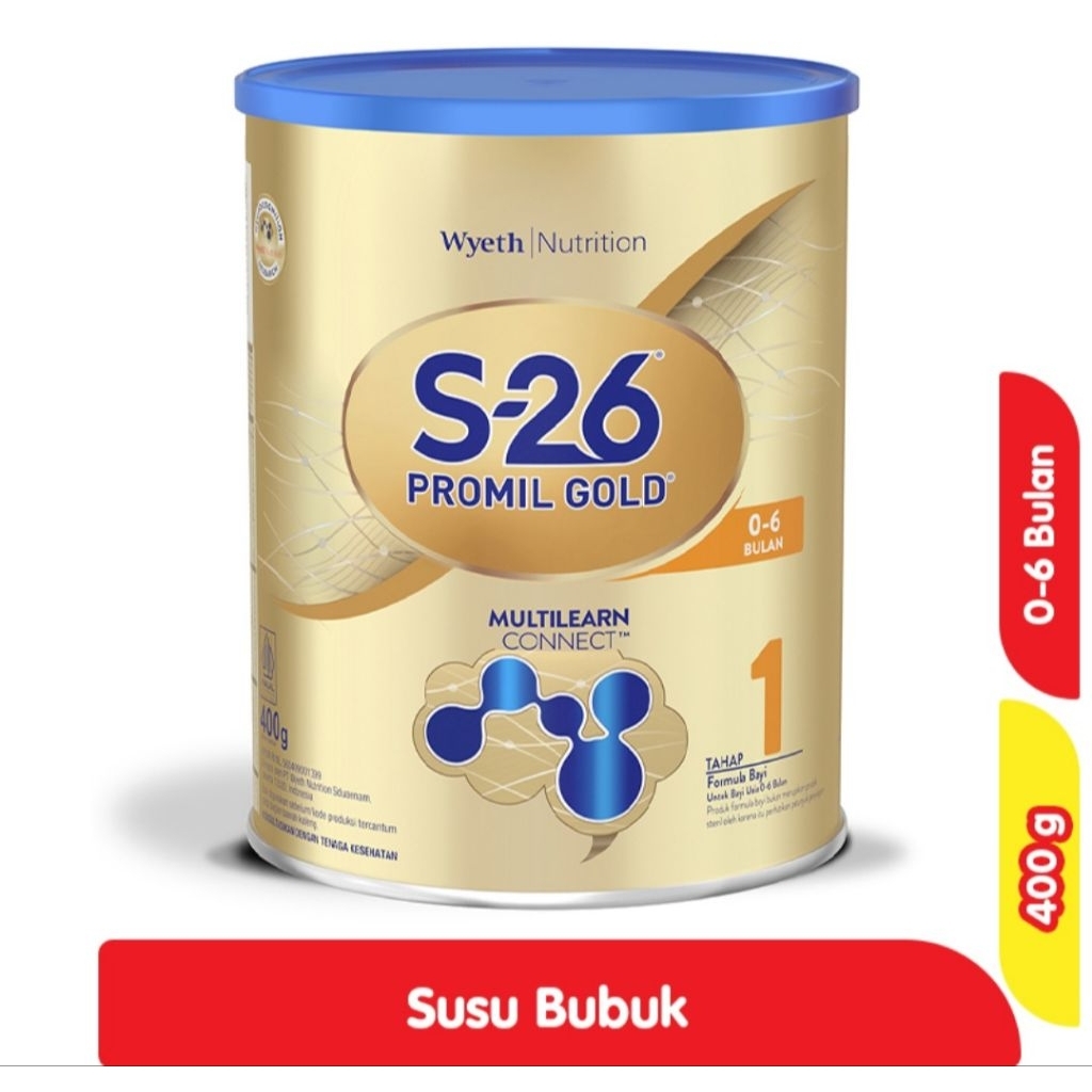 S-26 Promil Gold Tahap 1 Susu Formula Bayi 0-6 Bulan 400G