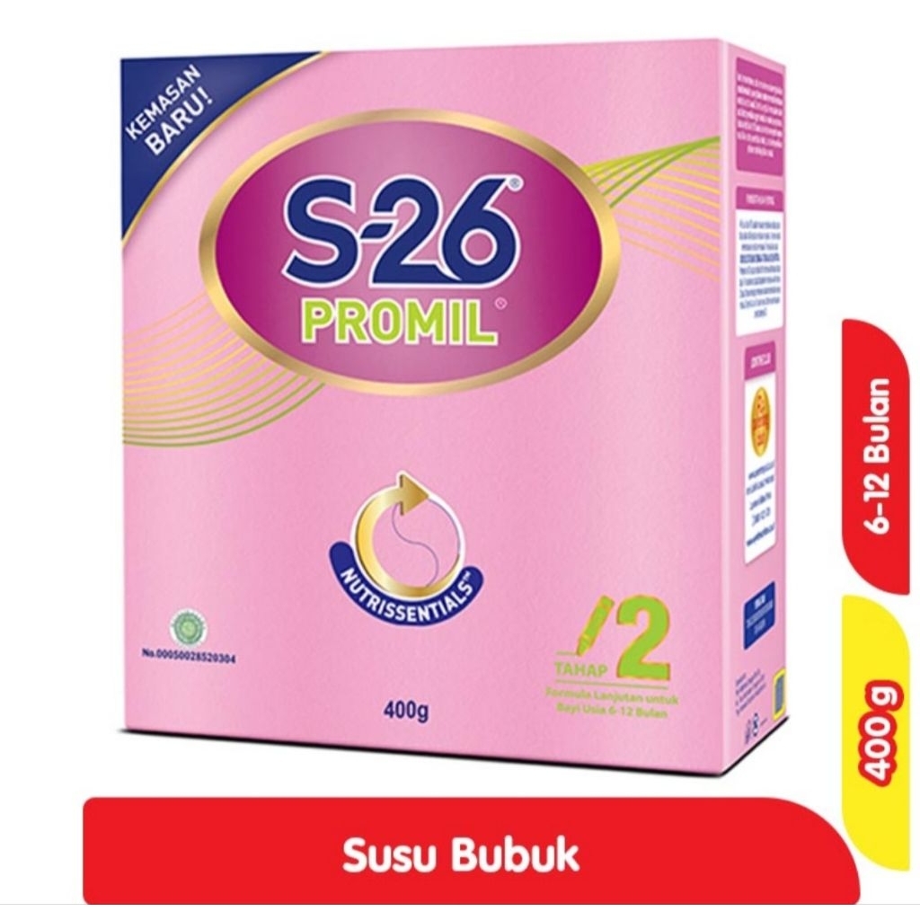 S-26 Promil Tahap 2 Susu Formula Bayi 6-12 Bulan 400G