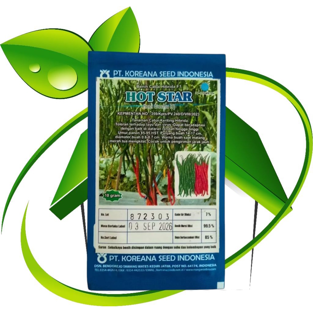 Benih Cabe Hot Star F1 Koreana Seed Tahan Layu & Virus Panen 85 HST