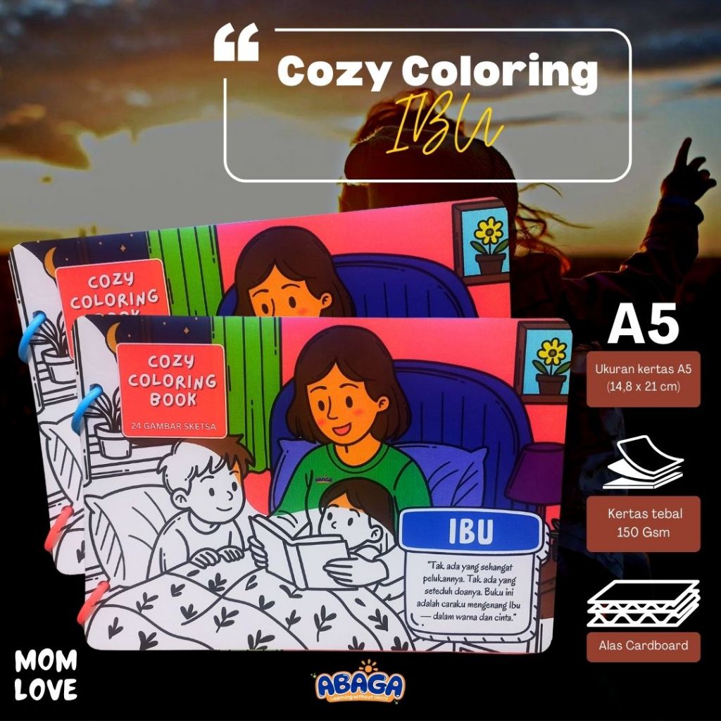 Cozy Coloring Book Mom Love | Buku Mewarnai Dewasa Ibu | Adult Coloring Book