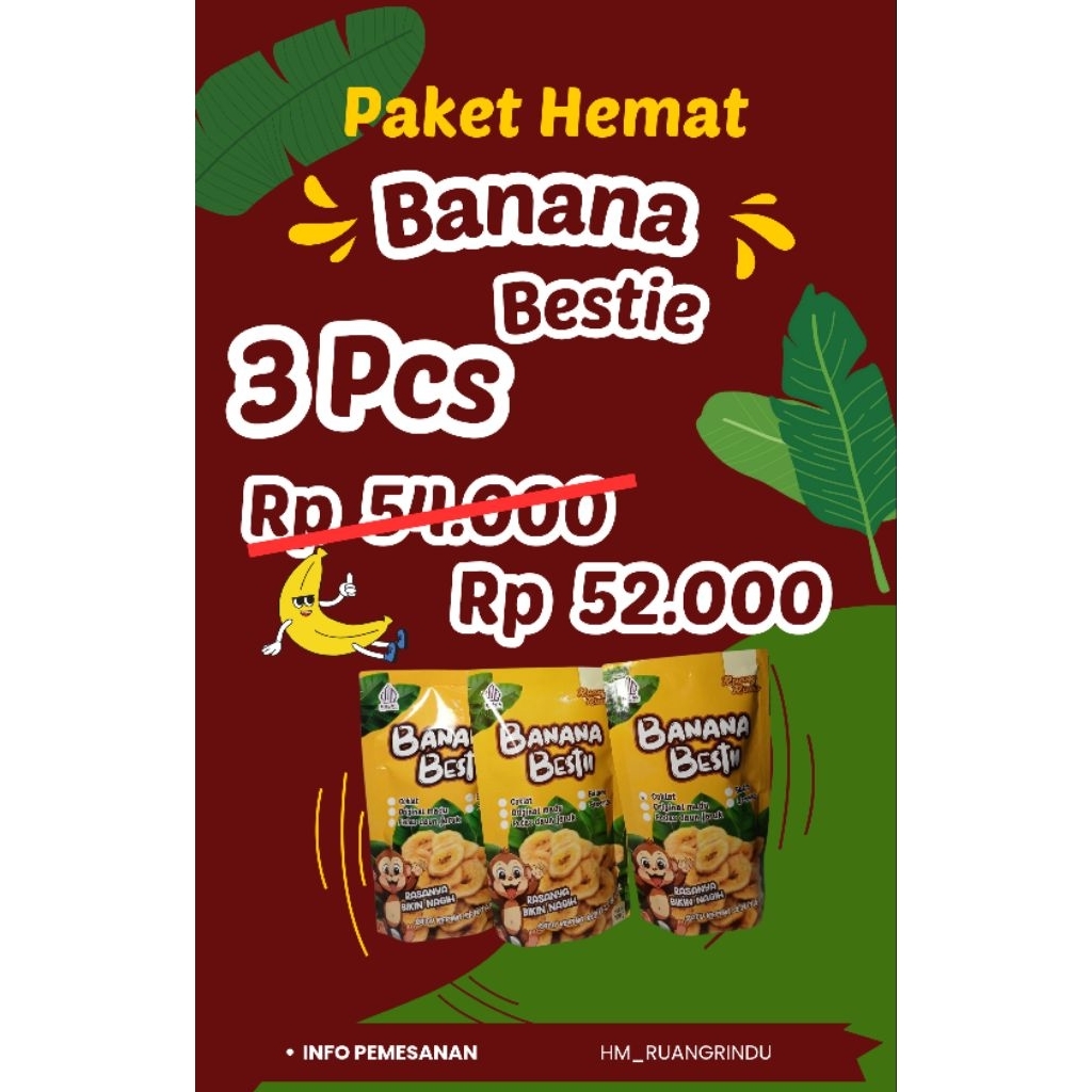 

PROMO SPESIAL / 3 PCS HANYA 52.000 / BANANA BESTIE / ALL VARIAN / BY: HM_RUANG RINDU