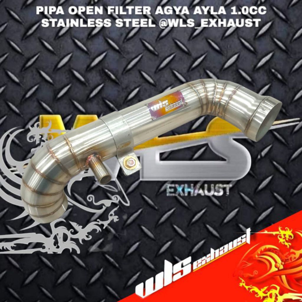 PIPA OPEN FILTER AGYA AYLA 1000CC STAINLESS STEEL WLS EXHAUST