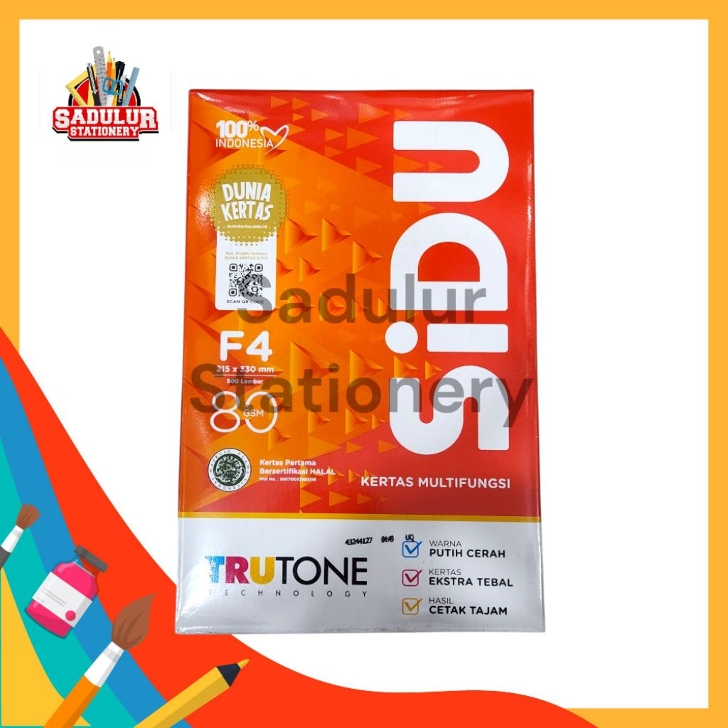 

1 Rim Kertas HVS SIDU F4 80gsm Kertas Print Folio 80gram