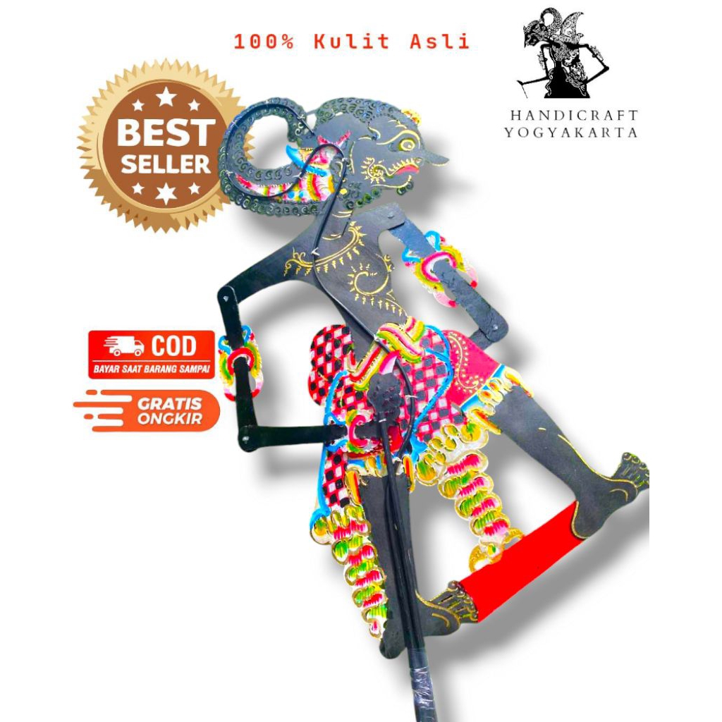 wayang kulit Bima HITAM werkudara 60 cm