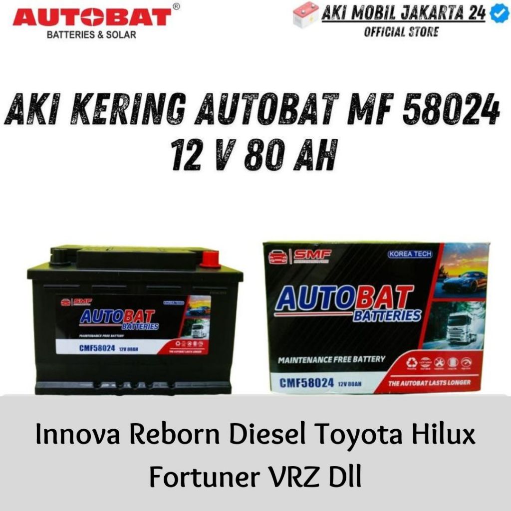 Aki Mobil Innova Reborn Diesel AUTOBAT MF DIN 80 12 V 80 Ah 58024
