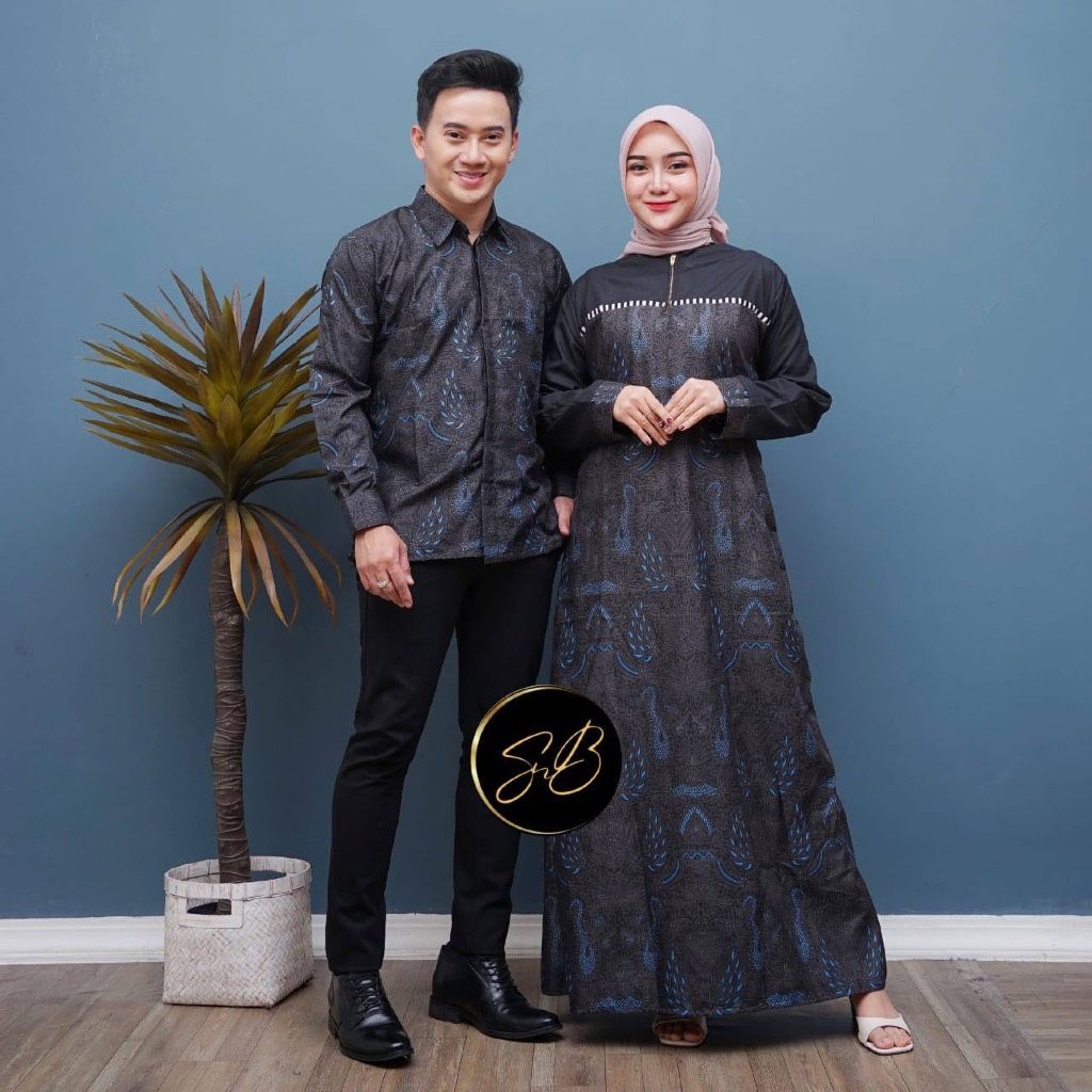 Gamis batik couple gamis batik terbaru gamis batik kombinasi batik sarimbit batik wanita batik asli 