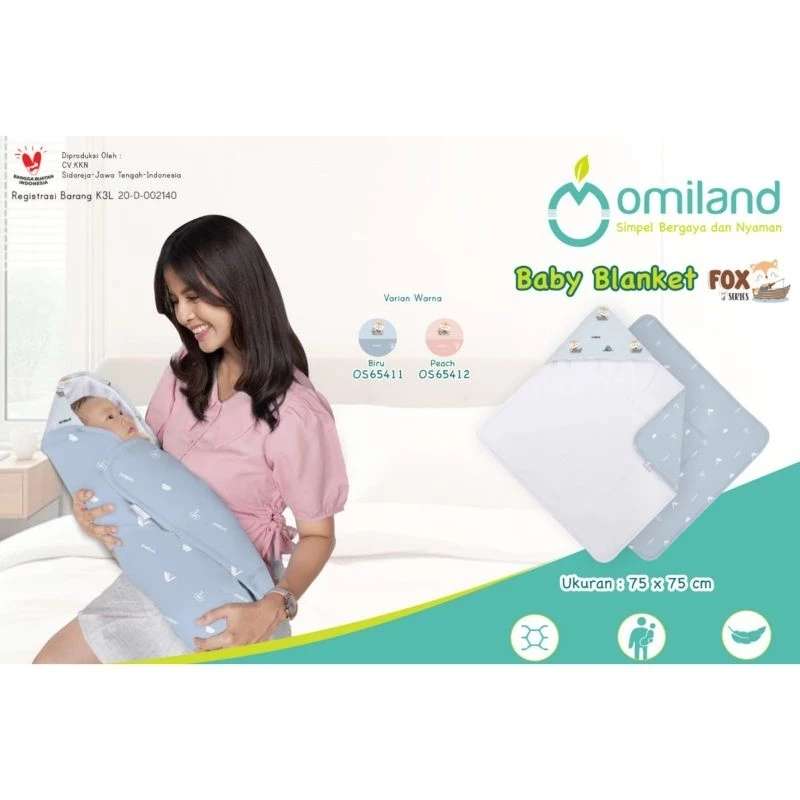 Omiland Baby Blanket 75 x 75 Fox Series | Selimut Bayi | kasur bayi | bedong bayi
